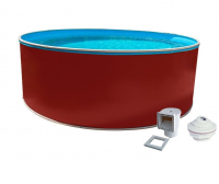 Бассейн Лагуна морозоустойчивый 5.50х1.25м круглый красный (скиммер, форсунка) 55016 Бассейн Лагуна морозоустойчивый 5.50х1.25м круглый красный (скиммер, форсунка) 55016